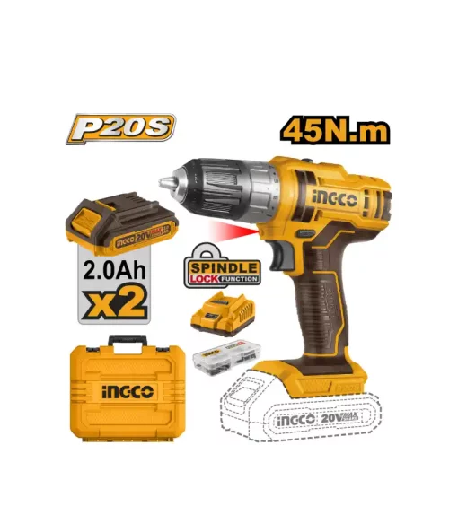 Ingco 20V Lithium-Ion Cordless Drill (CDLI200528)