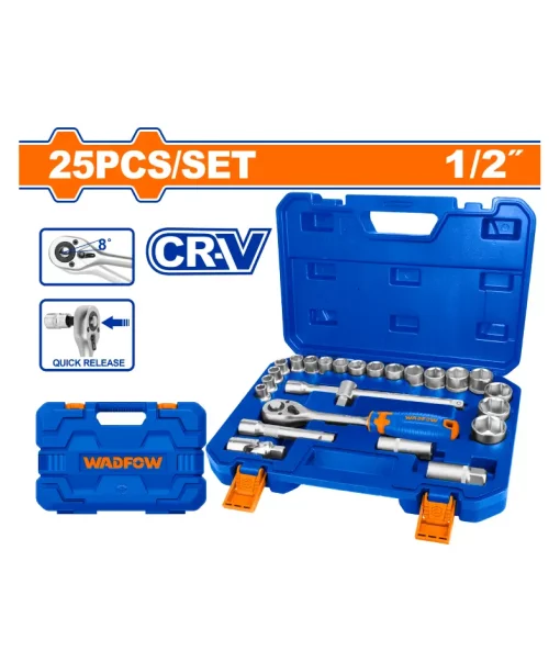 Wadfow 25 Pcs 1/2" Socket Set (WST2D25)