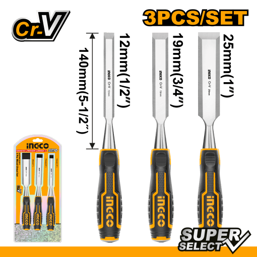 3-Piece Wood Chisel Set
