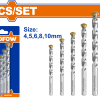 5-Piece Masonry Drill Bits Set